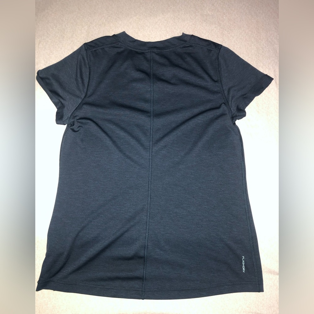 The North Face men’s shirt Lg Navy v-neck Short Sleeve Flashdry gym Running - Picture 2 of 7
